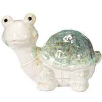 Artikel Schildkröte Keramikfigur aus grün-cremefarbener Keramik 22 cm für Innenbereiche