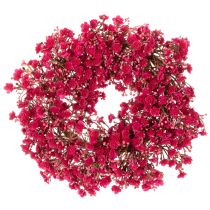 Artikel Blumenkranz aus künstlichem Schleierkraut 30 cm Pink-Rot für Innendekoration