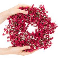 Artikel Blumenkranz aus künstlichem Schleierkraut 30 cm Pink-Rot für Innendekoration