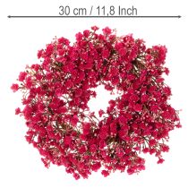 Artikel Blumenkranz aus künstlichem Schleierkraut 30 cm Pink-Rot für Innendekoration