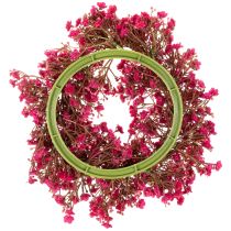 Artikel Blumenkranz aus künstlichem Schleierkraut 30 cm Pink-Rot für Innendekoration