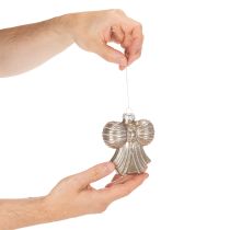 Artikel Glas Weihnachtsanhänger Schleifen-Set 10cm in Brauntönen
