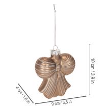 Artikel Glas Weihnachtsanhänger Schleifen-Set 10cm in Brauntönen