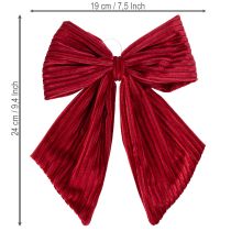 Artikel Samtschleifen Rot und Burgunderrot 24 cm Set mit Aufhängung