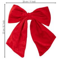 Artikel Rote Stoffschleifen 28 cm für Weihnachtsdekoration, 3 Stück