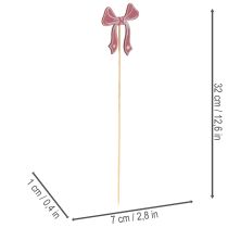Artikel Deko-Schleifen auf Holzstecker 32 cm Rot und Rosa 12-teilig