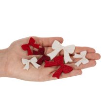 Artikel Dekoschleifen Holz Rot Weiss Bordeaux 5cm 48er Set