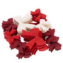 Artikel Dekoschleifen Holz Rot Weiss Bordeaux 5cm 48er Set