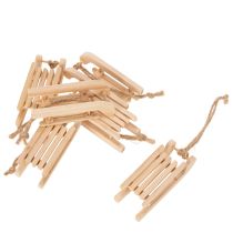 Artikel Deko-Schlitten aus Holz zum Aufhängen 6 cm natur, 6 Stück