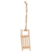 Artikel Deko-Schlitten aus Holz zum Aufhängen 6 cm natur, 6 Stück