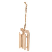 Artikel Deko-Schlitten aus Holz zum Aufhängen 6 cm natur, 6 Stück