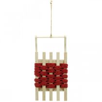 Artikel Deko Schlitten Holz Weihnachtsschlitten L30×B14,5×H9,5cm