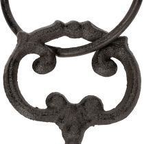 Artikel Deko-Schlüsselring aus Gusseisen, 27 cm, Braun, mit drei antiken Schlüsseln für nostalgische Wohnraumdekoration