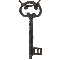 Artikel Deko-Schlüsselring aus Gusseisen, 27 cm, Braun, mit drei antiken Schlüsseln für nostalgische Wohnraumdekoration