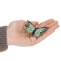 Artikel Schmetterlingsdeko aus Federn, 7 cm, Grün, 12 Stück, für Innen und Aussen