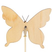 Artikel Holz-Schmetterlingsstecker 12 Stück, 29 cm, Weiss-Orange-Grün, Dekoration für Garten und Blumentopf