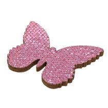 Artikel Streudeko Schmetterling Pink-Glitter  5/4/3cm 24St
