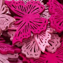 Artikel Dekorativer Holzschmetterling 4 cm Pink Rosa Lila – 72er Set für Frühlingsdekorationen