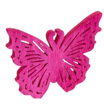 Artikel Dekorativer Holzschmetterling 4 cm Pink Rosa Lila – 72er Set für Frühlingsdekorationen