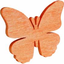 Schmetterlinge zum Streuen Deko-Schmetterling Holz Orange, Aprikose, Braun 72St