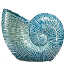 Artikel Schnecken Deko Vase Blumenvase Blau Keramik L18cm