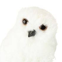 Artikel Dekofigur Eule aus Styropor mit Fell und Federn, Weiss, 15,5 cm, 2er-Set