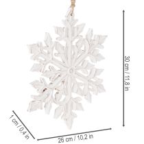 Artikel Hängedekoration Schneeflocke gross Holz 30 cm weiss