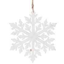 Artikel Hängedekoration Schneeflocke gross Holz 30 cm weiss