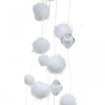 Artikel Schneeballgirlande Kunstschnee 72cm Weiss mit Glitzer