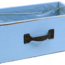 Artikel Pflanzkasten Holz Hellblau 25×13×8cm mit Shabby Chic Stil für Innenbereiche