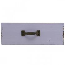 Artikel Pflanzgefäss aus Holz mit Metallgriff, Shabby Chic, lila, 25×13×8 cm