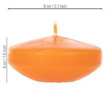 Artikel Schwimmkerzen aus Wachs, Ø 8 cm, Orange, Set mit 8 Stück für Dekoration innen und aussen