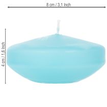 Artikel Runde Schwimmkerzen aus Wachs, Türkis, 8 cm, Set mit 8 Stück, für Teich und Tischdekoration