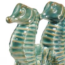 Artikel Seepferdchen Keramik Blumenvase Blau Grün L21cm 2St