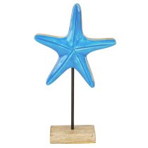 Artikel Seestern Deko auf Sockel Maritim Natur Blau Holz H25cm