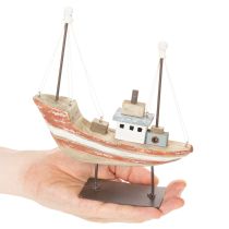 Artikel Dekoschiff aus Holz, 20 cm, mehrfarbig, maritimes Design