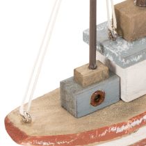 Artikel Dekoschiff aus Holz, 20 cm, mehrfarbig, maritimes Design