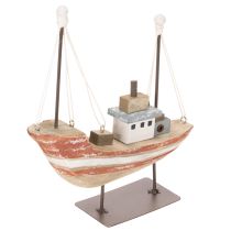 Artikel Dekoschiff aus Holz, 20 cm, mehrfarbig, maritimes Design