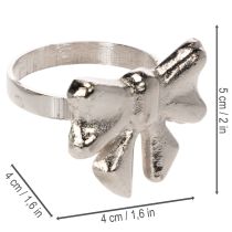 Artikel Serviettenring Schleifenmotiv Metall glänzend Silber 5cm 4er Set