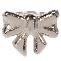 Artikel Serviettenring Schleifenmotiv Metall glänzend Silber 5cm 4er Set