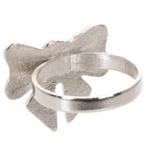 Artikel Serviettenring Schleifenmotiv Metall glänzend Silber 5cm 4er Set