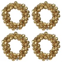 Artikel Serviettenringe aus Metall in Gold mit Glöckchen Ø 5 cm 8 Stück
