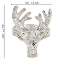 Artikel Serviettenringe Metall Hirsch Silber Ø 4 cm 4 Stück