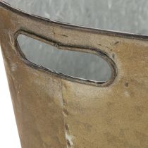 Artikel Set Metall-Übertöpfe Wannen-Form Kupferfarben/Weiss 3 Grössen für Innen und Aussen