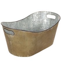 Artikel Set Metall-Übertöpfe Wannen-Form Kupferfarben/Weiss 3 Grössen für Innen und Aussen