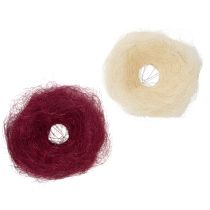 Artikel Straußmanschetten aus Sisal, rund, 20 cm, Rot und Beige, 8 Stück