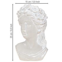 Artikel Frauenbüste Übertopf aus Steinguss Grau Antik 15×14×25cm für Innen- und Aussendekoration