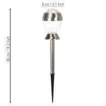 Artikel Solar Kugelleuchten mit Erdspiess, Kunststoff, 36cm, Silber, 4er Set
