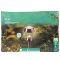 Artikel Solar Kugelleuchten mit Erdspiess, Kunststoff, 36cm, Silber, 4er Set