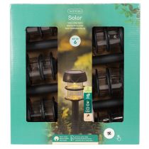 Artikel Solarleuchten Set mit Erdspiess, Kunststoff, Schwarz, Höhe 35 cm, 6 Stück